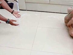 russah's brazilian ass takes five big cocks in dap puking piss