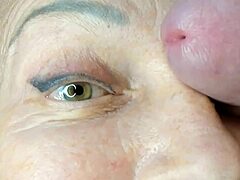 Milf Eyes Covered in Extreme Close-Up Cumshot Orgasm
