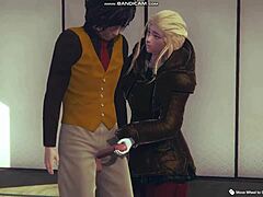 blonde gamer whips and fucks in lingerie fantasy