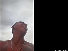 milf orgasms outdoors at beach watching sunrise cumshot