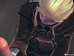 blonde gamer whips and fucks in lingerie fantasy