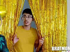 Stepmom cory chase's new year gloryhole milks diego perez's cock 🎉🍆