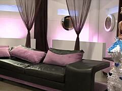 these lesbians kiss then toy each others shaved pussies wild