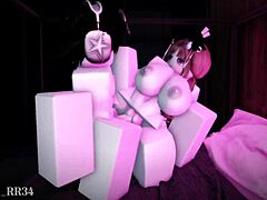 Rough titjob blowjob session with busty nude follower