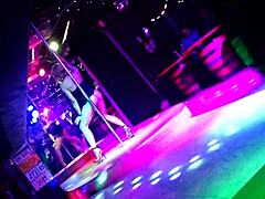 stripper teases crowd at ed's bar titty tuesday