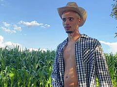 wanna watch hetero guy shove whole corn in his tight asshole?