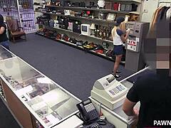 dude pays cash to pawn shop for monster cock creampie on amateur slut