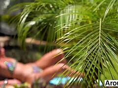 Lesbian Beauties Betzz and Dee Vine Eat Juicy Shaved Pussy and Fruit Close Up