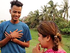 beautiful village girl moans in outdoor hardcore pussy pounding