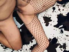 beautiful european milf in stockings seduces husband. homemade anal kissing leads to assfucking