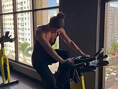 Latina Fitness Babe's Hard Gym Creampie Pound