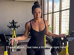 Latina Fitness Babe's Hard Gym Creampie Pound