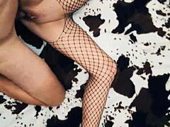 beautiful european milf in stockings seduces husband. homemade anal kissing leads to assfucking