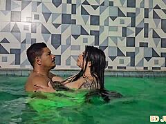 Colombian Antonella's Poolside Break Turns into Wild Bareback Cock Ride!