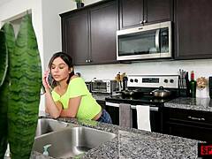 stepdad pumps balls deep in petite stepdaughter's tight pussy