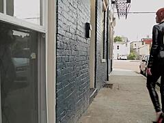 audrey ashes redhead squirts hard in latex scifi fetish