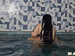 Colombian Antonella's Poolside Break Turns into Wild Bareback Cock Ride!