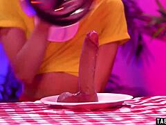 Alexis Tae Strap-on Pounds Eliza Ibarra and Charlotte Sins Hard!