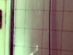 Big dick guy carefully shaves his thick monster cock in bathroom