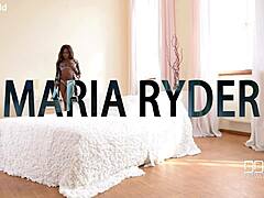 black beauty teases shaved pussy with deep pink toy play