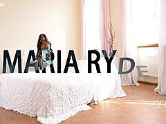 black beauty teases shaved pussy with deep pink toy play