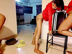 desi threesome heats up with two busty indian women squirting