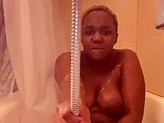 Blonde Neighbor's Dripping Wet Pussy in Steamy Bathroom Show