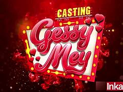 peruvian milf gessy mey's emotional first casting gym massage tale