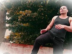 ripped pants kickboxing story turns into muscle man's huge cock stroke?