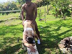 damn that curvy latina boss fucks poolside worker's huge cock 😍🍆💦