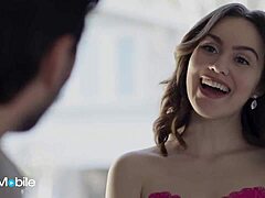 Slender Brunette Pounded Missionary Cum on Trimmed Bush Heels Thong