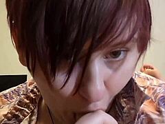 Chubby slut rides huge dildo shaking juicy ass!