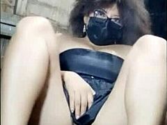 curly latina milf model masturbates her big pussy with thick dildo craving penetration