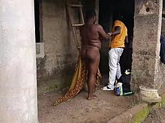 new electrician fucks horny madam outside factory house