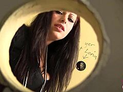 Angelica Jerks Big Cock on Toilet in Gloryhole Deepthroat Delight