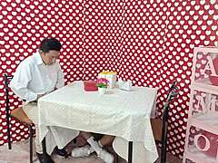 Big ass waitress fucked hard on Valentine's dripping wet