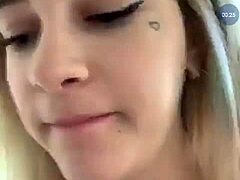 blonde teen big tits ass shakes topless on cam