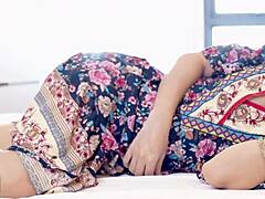 Horny desi wife spreads big ass for husband's thick cock in pussy