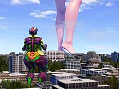 whoa this giantess fetish with her huge tall body 😲