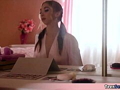 SKINNY and PETITE 18+ STEPSIS flaunts SEXY LINGERIE for teasing bedroom fun