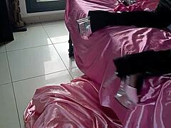 clothed black pants white satin panties slut doggystyle pov rimjob