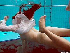 Lola's Big Natural Tits Swim Underwater