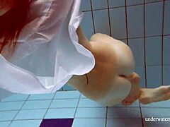 Lola's Big Natural Tits Swim Underwater