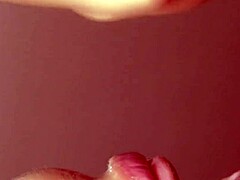 Hubby films closeup cheating wife cumming hard in mouth during sneaky fuck session