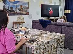 my stepmom shows me how to fuck my boyfriend right in threesome