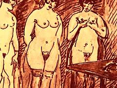 these vintage erotic drawings capture raw antique passion perfectly