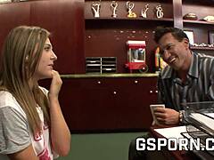 shyla jameson bends over as marco banderas pounds her roughly