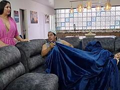 my stepmom shows me how to fuck my boyfriend right in threesome