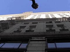 A hot blonde with big fake tits drills her short-haired lesbian friend hard