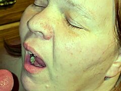 Milf Pisses Directly into Wife's Open Mouth